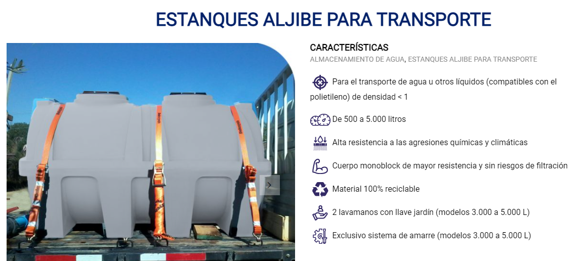 Estanques aljibes de pl�stico